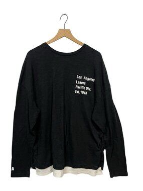 Los Angeles Lakers NBA Long Sleeve Layered Shirt Size XL Black
